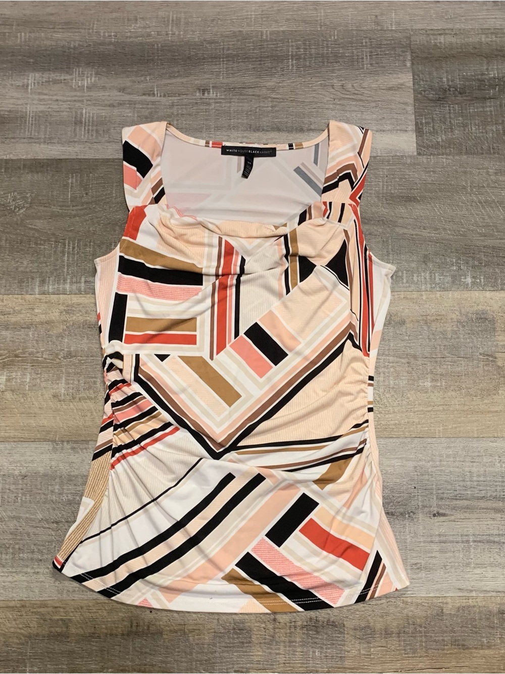 WHBM White House Black Market Sleeveless Cowl Neck Ruched Top Women’s XS